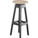 LuxCraft LuxCraft Weatherwood Recycled Plastic Bar Stool Weatherwood On Black Stool PBSWWB