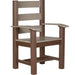 LuxCraft LuxCraft Weatherwood Recycled Plastic Contemporary Captain Chair Weatherwood On Chestnut Brown Chair PCOCCWWCBR