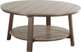 LuxCraft LuxCraft Weatherwood Recycled Plastic Deluxe Conversation Table Weatherwood on Chestnut Brown Conversation Table PDCTWWCBR