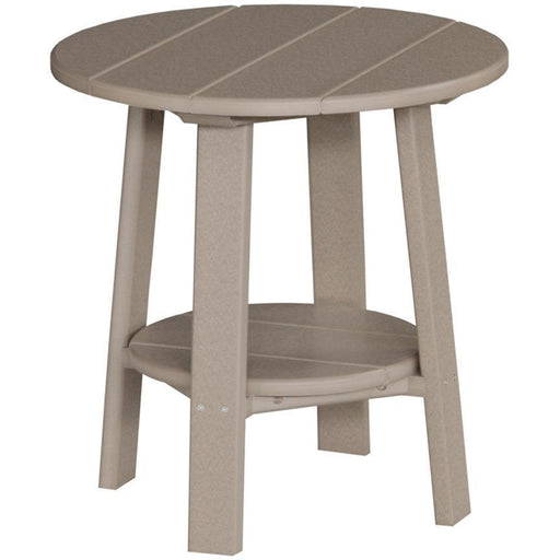 LuxCraft LuxCraft Weatherwood Recycled Plastic Deluxe End Table With Cup Holder Weatherwood End Table PDETWW