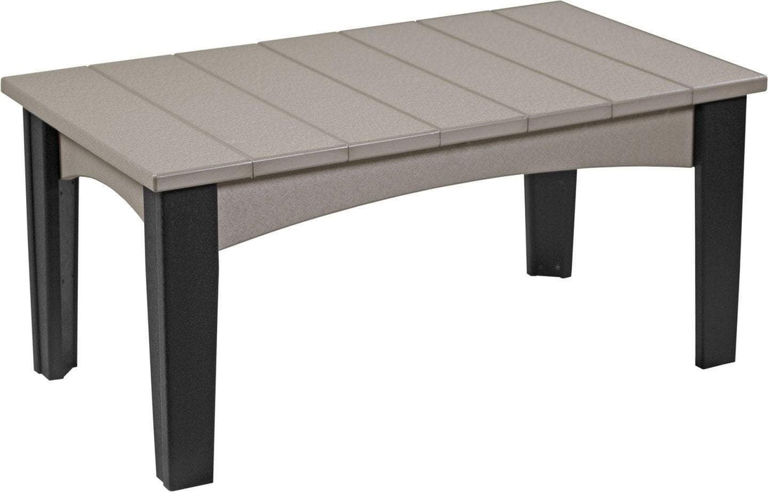 LuxCraft LuxCraft Weatherwood Recycled Plastic Island Coffee Table Weatherwood on Black Accessories ICTWWB