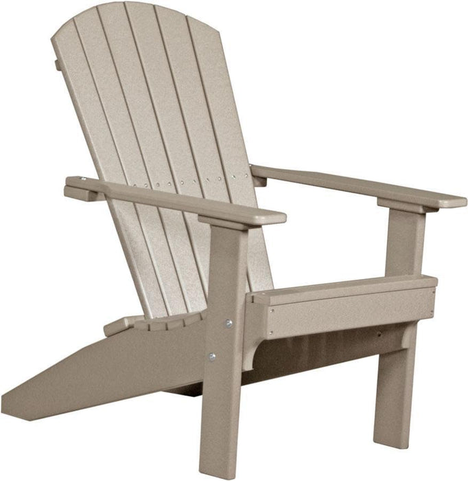 LuxCraft LuxCraft Weatherwood Recycled Plastic Lakeside Adirondack Chair Weatherwood Adirondack Deck Chair LACWW