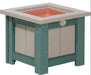 LuxCraft LuxCraft Weatherwood Recycled Plastic Square Planter With Cup Holder Weatherwood On Green / 15" Planter Box P155PWWG