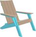 LuxCraft Luxcraft Weatherwood Urban Adirondack Chair Weatherwood on Aruba Blue Adirondack Deck Chair UACWWAB