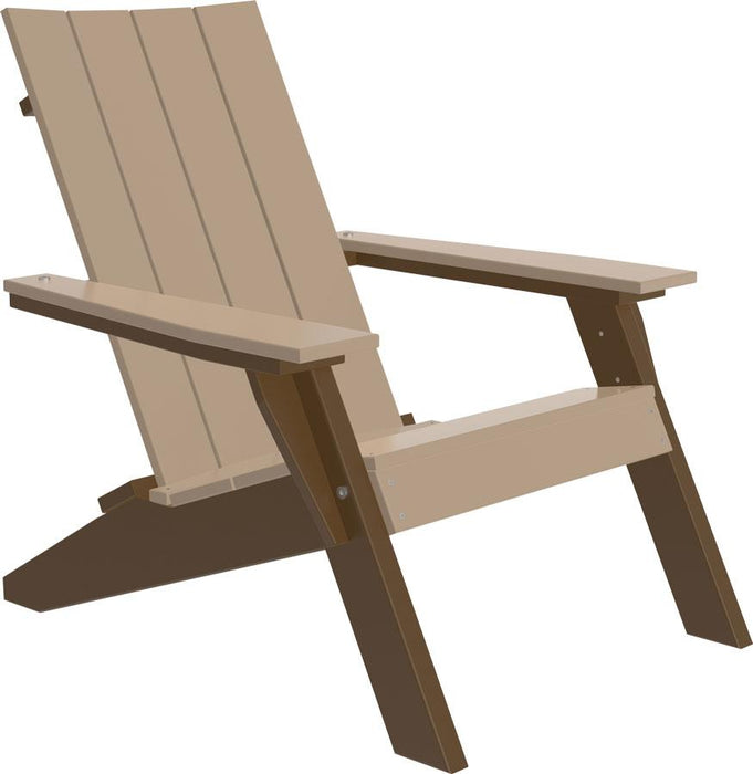 LuxCraft Luxcraft Weatherwood Urban Adirondack Chair Weatherwood on Chestnut Brown Adirondack Deck Chair UACWWCBR