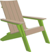 LuxCraft Luxcraft Weatherwood Urban Adirondack Chair Weatherwood on Lime Green Adirondack Deck Chair UACWWLM