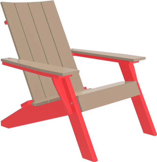 LuxCraft Luxcraft Weatherwood Urban Adirondack Chair Weatherwood on Red Adirondack Deck Chair UACWWR