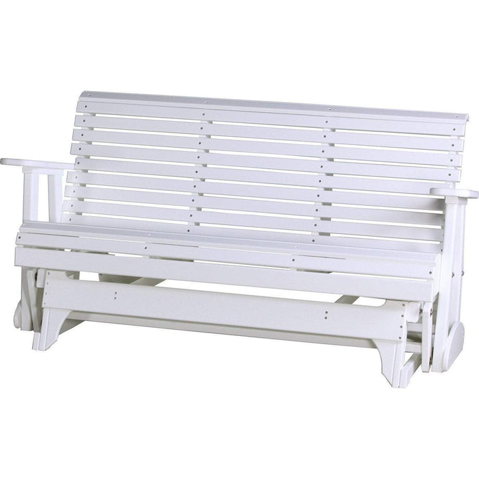 LuxCraft LuxCraft White 5 foot Rollback Recycled Plastic Outdoor Glider White Rollback Glider 5PPGW