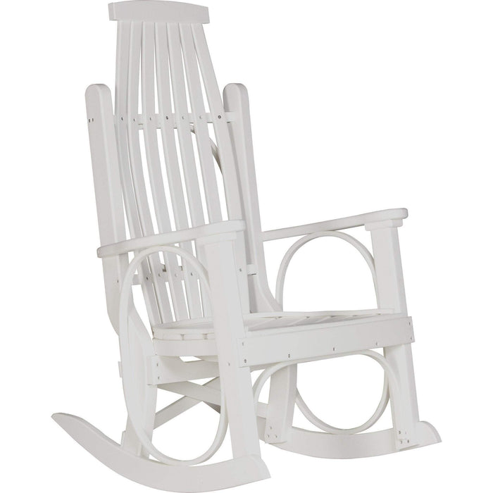 LuxCraft LuxCraft White Grandpa's Recycled Plastic Rocking Chair (2 Chairs) With Cup Holder White Rocking Chair PGRW