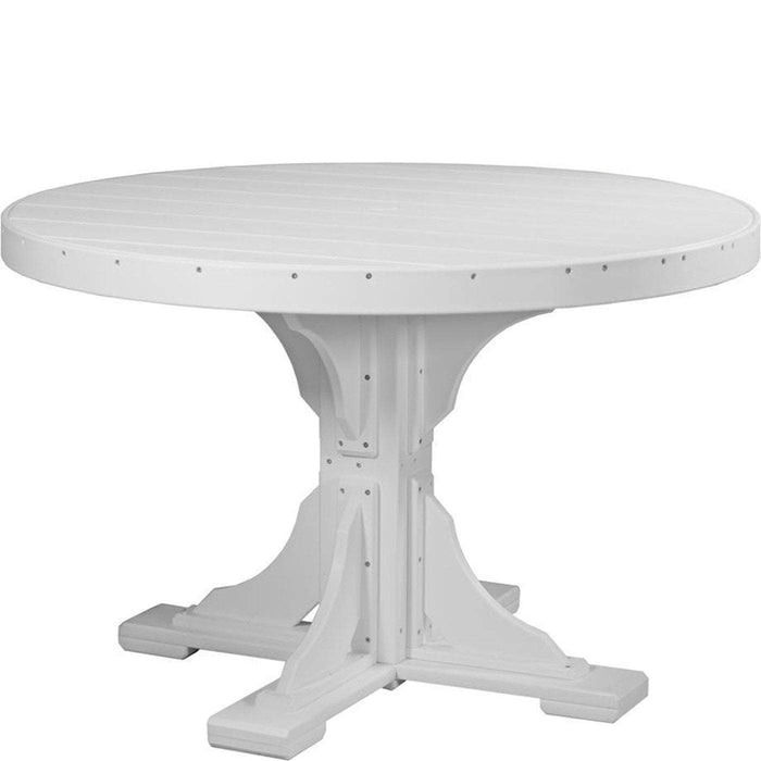 LuxCraft LuxCraft White Recycled Plastic 4' Round Table White / Bar Tables P4RTBW