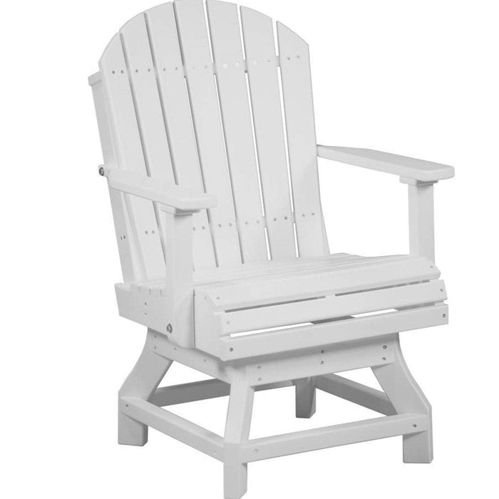 LuxCraft LuxCraft White Recycled Plastic Adirondack Swivel Chair With Cup Holder White / Bar Chair Adirondack Chair PASCBW