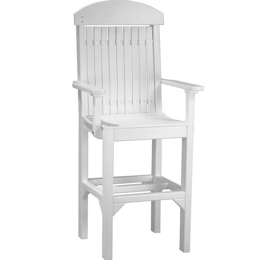 LuxCraft LuxCraft White Recycled Plastic Captain Chair With Cup Holder White / Bar Chair Chair PCCBW