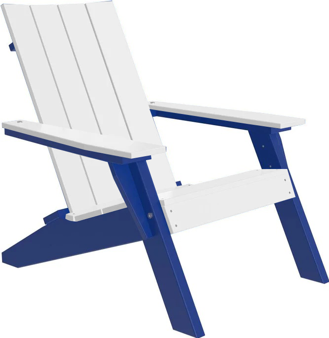 LuxCraft Luxcraft White Urban Adirondack Chair White on Blue Adirondack Deck Chair