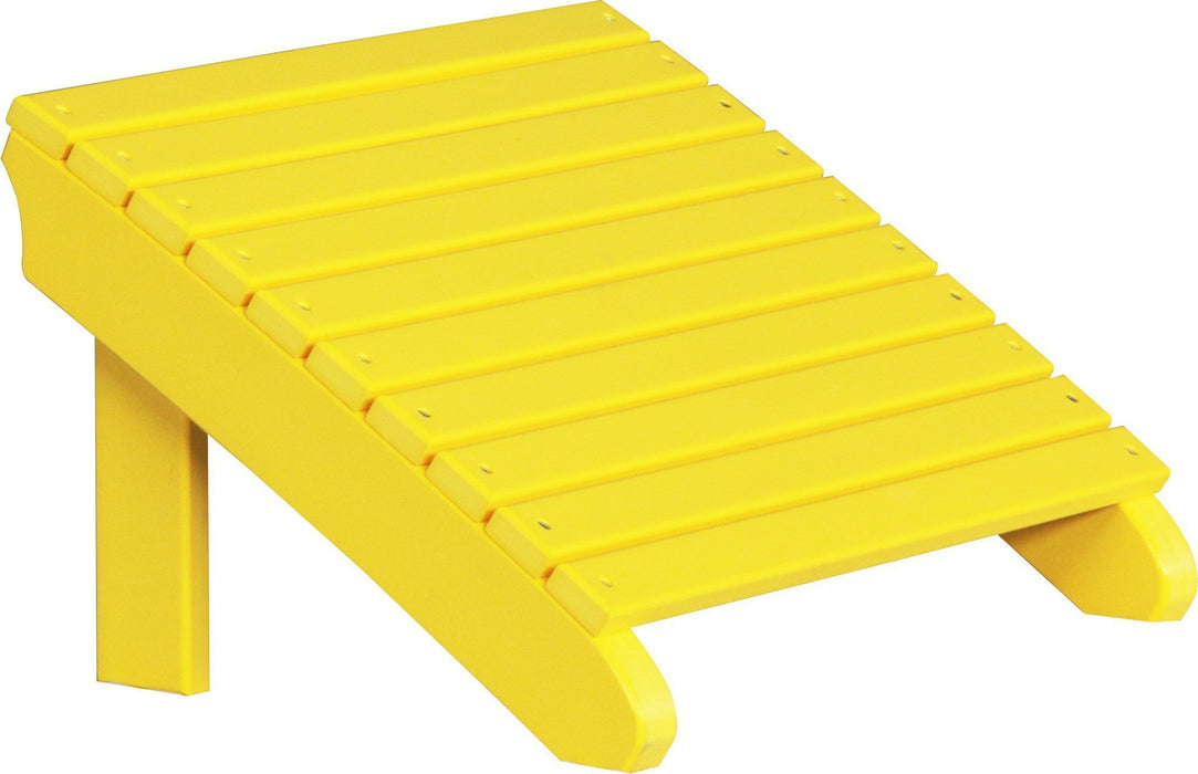 LuxCraft LuxCraft Yellow Recycled Plastic Deluxe Adirondack Footrest Yellow Adirondack Deck Chair PDAFY