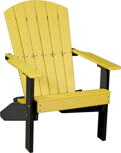 LuxCraft LuxCraft Yellow Recycled Plastic Lakeside Adirondack Chair Yellow on Black Adirondack Deck Chair LACYB