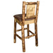 Montana Woodworks Glacier Country Barstool Back Saddle Upholstery w/ Laser Engraved Design Stained & Lacquered / Elk Dining, Kitchen, Game Room, Bar MWGCBSWNRSADDLZELK 661890446325