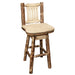 Montana Woodworks Glacier Country Barstool Back & Swivel w/ Upholstered Seat Buckskin Pattern Stained & Lacquered Dining, Kitchen, Game Room, Bar MWGCBSWSNRBUCK 661890422008