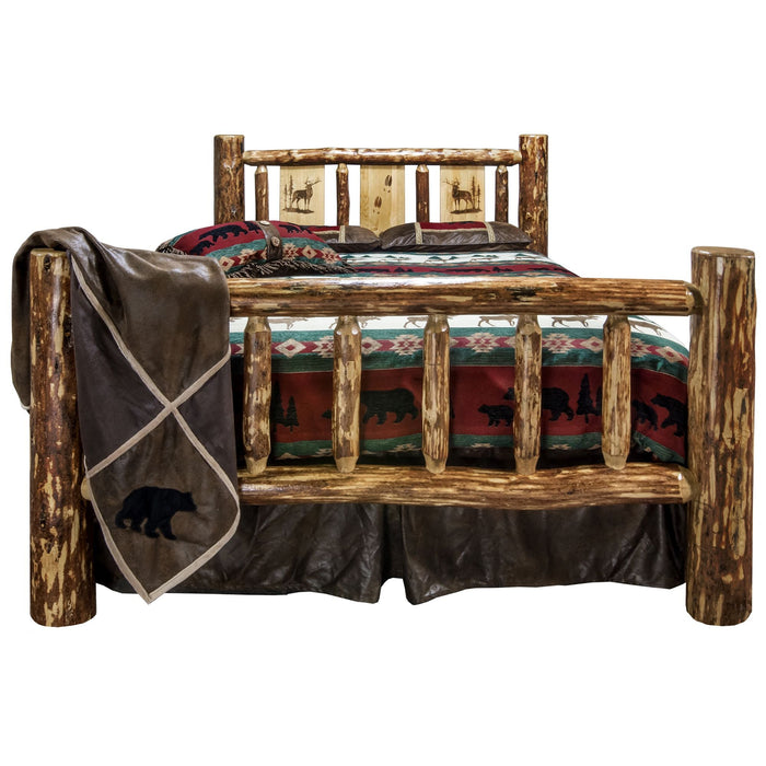 Montana Woodworks Glacier Country Bed w/ Laser Engraved Design Elk / Twin Beds MWGCTBLZELK 661890430478