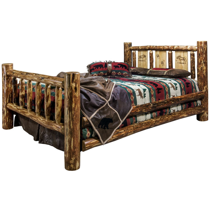 Montana Woodworks Glacier Country Bed w/ Laser Engraved Design Moose / Full Beds MWGCFBLZMOOSE 661890430898