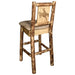 Montana Woodworks Glacier Country Counter Height Barstool Back Buckskin Upholstery w/ Laser Engraved Design Bronc Dining, Kitchen, Game Room, Bar MWGCBSWNR24BUCKLZBRONC 661890451664