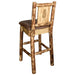 Montana Woodworks Glacier Country Counter Height Barstool Back Saddle Upholstery w/ Laser Engraved Design Pine Dining, Kitchen, Game Room, Bar MWGCBSWNR24SADDLZPINE 661890452203