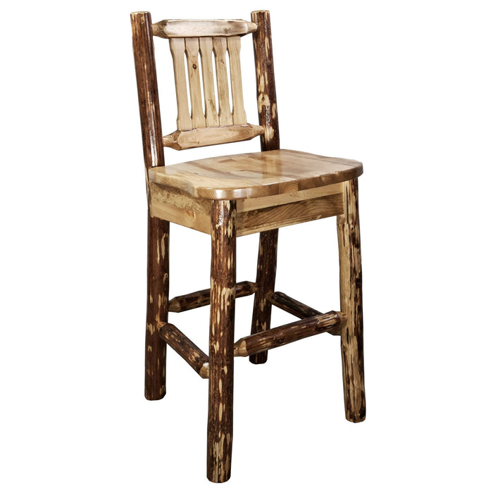 Montana Woodworks Glacier Country Counter Height Barstool Back Stained & Lacquered Dining, Kitchen, Game Room, Bar MWGCBSWNR24 661890423623