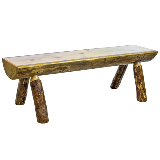 Montana Woodworks Glacier Country Half Log Bench 4 Inch Stained & Lacquered Dining, Kitchen, Bedroom MWGCHLB4 661890410906