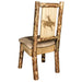 Montana Woodworks Glacier Country Side Chair - Buckskin Upholstery w/ Laser Engraved Design Stained & Lacquered / Bronc Dining, Kitchen, Home Office MWGCKSCNBUCKLZBRONC 661890426396