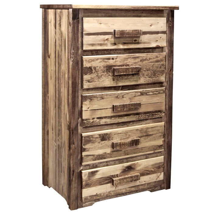 Montana Woodworks Homestead 5 Drawer Chest of Drawers Stained & Lacquered Dressers, Chests MWHC5DSL 661890410319