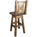 Montana Woodworks Homestead Barstool Back & Swivel w/ Laser Engraved Design Stained & Lacquered / Bear Dining, Kitchen, Game Room, Bar MWHCBSWSNRSLLZBEAR 661890446950