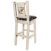 Montana Woodworks Homestead Barstool Back Woodland Upholstery w/ Laser Engraved Design Ready to Finish Ready to Finish / Bear Dining, Kitchen, Game Room, Bar MWHCBSWNRWOODLZBEAR 661890464374