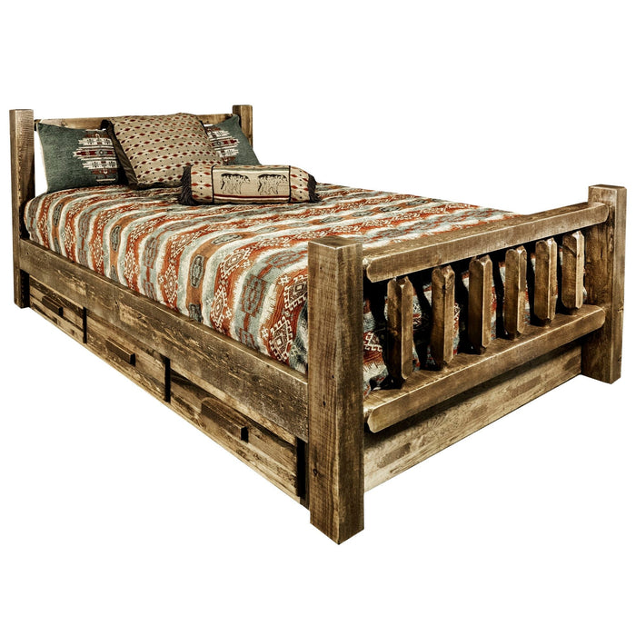 Montana Woodworks Homestead Bed w/ Storage Stained & Lacquered / California King Beds MWHCSBCAKSL 661890422459