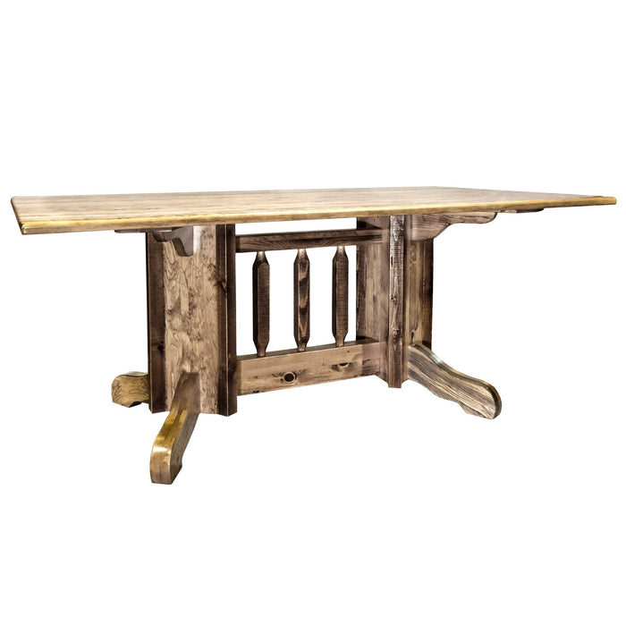 Montana Woodworks Homestead Double Pedestal Dining Table Stained & Lacquered Dining, Kitchen MWHCDPTNSL 661890409832