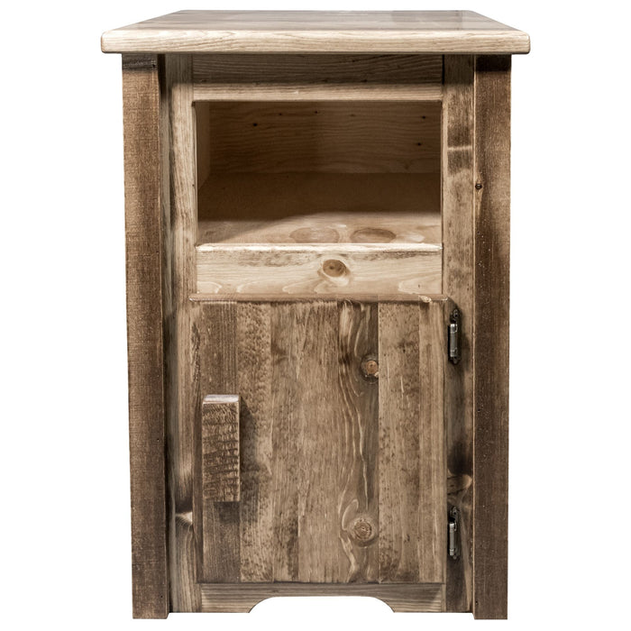 Montana Woodworks Homestead End Table w/ Door, Right Hinged Stained & Lacquered End Tables MWHCETSTDORSL 661890424552