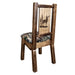 Montana Woodworks Homestead Side Chair - Woodland Upholstery w/ Laser Engraved Design Stained & Lacquered / Elk Dining, Kitchen, Home Office MWHCKSCNSLWOODLZELK 661890467399