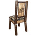 Montana Woodworks Homestead Side Chair - Woodland Upholstery w/ Laser Engraved Design Stained & Lacquered / Moose Dining, Kitchen, Home Office MWHCKSCNSLWOODLZMOOSE 661890467450