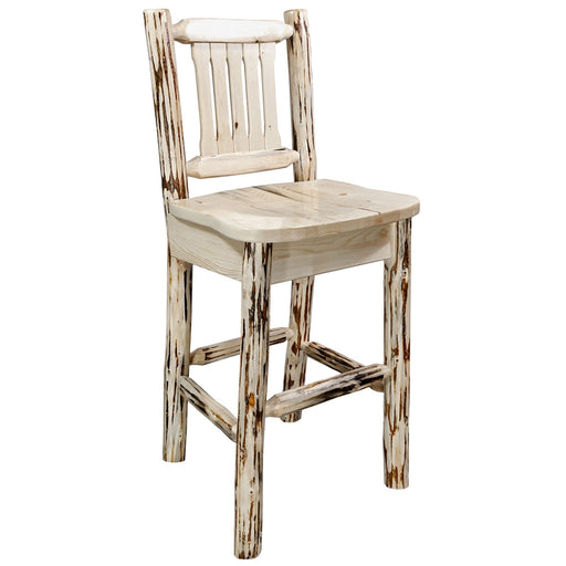 Montana Woodworks Montana Barstool Back Ergonomic Wooden Seat Ready to Finish Dining, Kitchen, Game Room, Bar MWBSWNR 661890415284