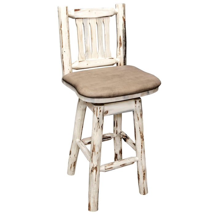 Montana Woodworks Montana Barstool Back & Swivel w/ Upholstered Seat Buckskin Pattern Ready to Finish Dining, Kitchen, Game Room, Bar MWBSWSNRBUCK 661890421988