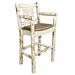 Montana Woodworks Montana Counter Height Captain's Barstool - Buckskin Upholstery Ready to Finish Dining, Kitchen, Game Room, Bar MWBSWCASBUCK24 661890423005