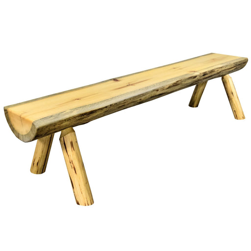 Montana Woodworks Montana Half Log Bench Exterior Finish 6 Foot Outdoor MWHLB6EXT 661890424996