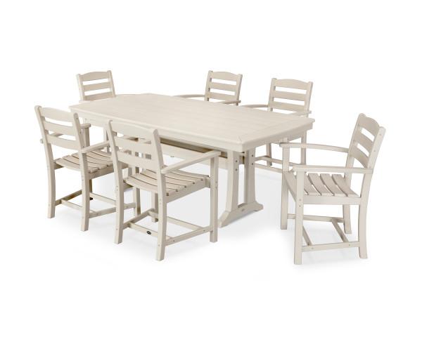 Polywood Polywood 7 Piece La Casa Arm Chair Dining Set Sand Dining Sets PWS297-1-SA 190609013072