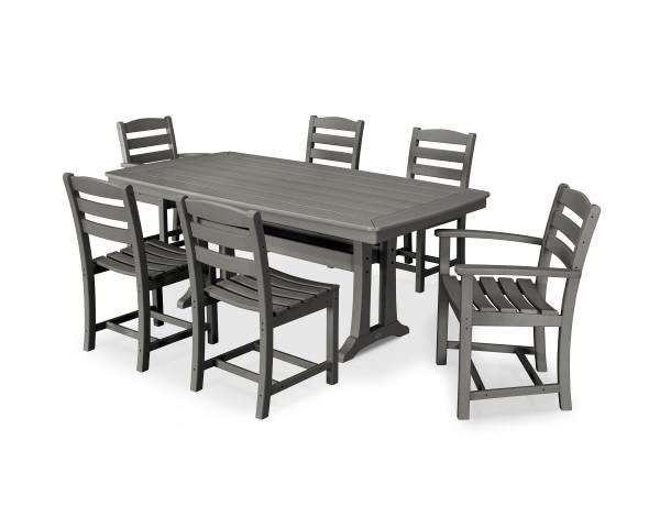 Polywood Polywood 7 Piece La Casa Dining Set Slate Grey Dining Sets PWS298-1-GY 190609015151