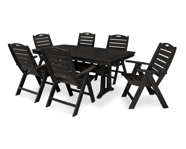 Polywood Polywood 7 Piece Nautical Dining Set Black Dining Sets PWS296-1-BL 190609012969