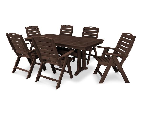 Polywood Polywood 7 Piece Nautical Dining Set Mahogany Dining Sets PWS296-1-MA 190609012990