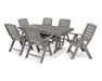 Polywood Polywood 7 Piece Nautical Dining Set Slate Grey Dining Sets PWS296-1-GY 190609012983