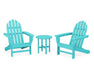 Polywood Polywood Aruba Classic Adirondack 3-Piece Set Aruba Adirondack Chair PWS417-1-AR 190609071225