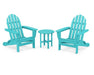 Polywood Polywood Aruba Classic Folding Adirondack 3-Piece Set Aruba Adirondack Chair PWS214-1-AR 845748070942