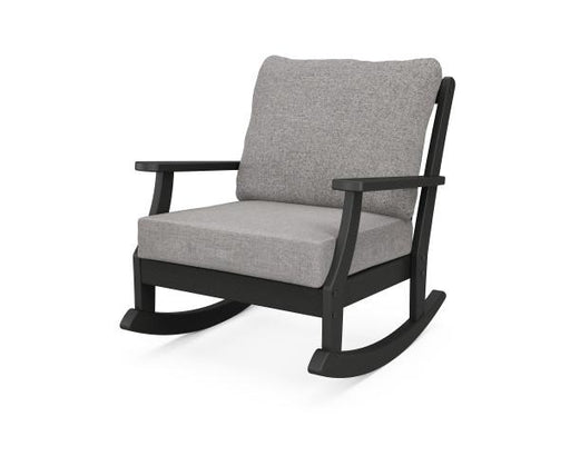 Polywood Polywood Black Braxton Deep Seating Rocking Chair Black / Grey Mist Rocking Chair 4501R-BL145980 190609134906