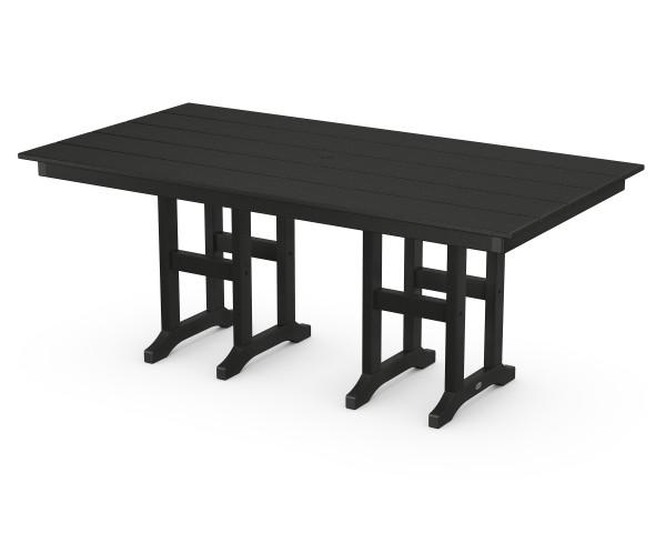 Polywood Polywood Black Farmhouse 37" x 72" Dining Table Black Dining Table FDT3772BL 190609136405