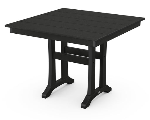 Polywood Polywood Black Farmhouse Trestle 37" Dining Table Black Dining Table PL81-T1L1BL 190609021626